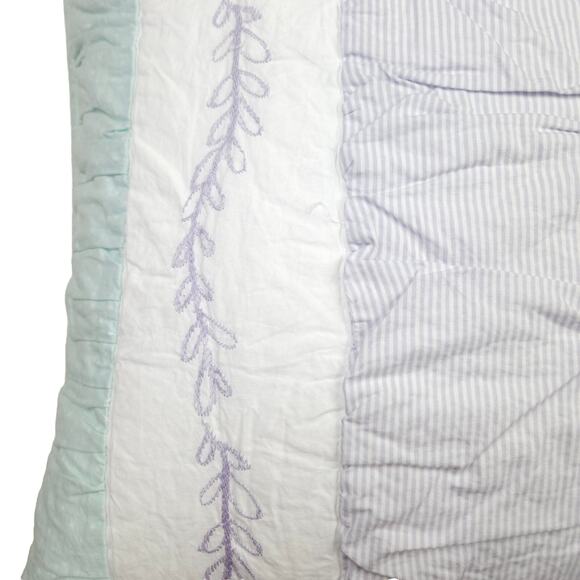 Pottery Barn Kids Standard Pillow Sham BAILEY Pink Ruffle Quilted Pastel Nursery - Picture 5 of 16